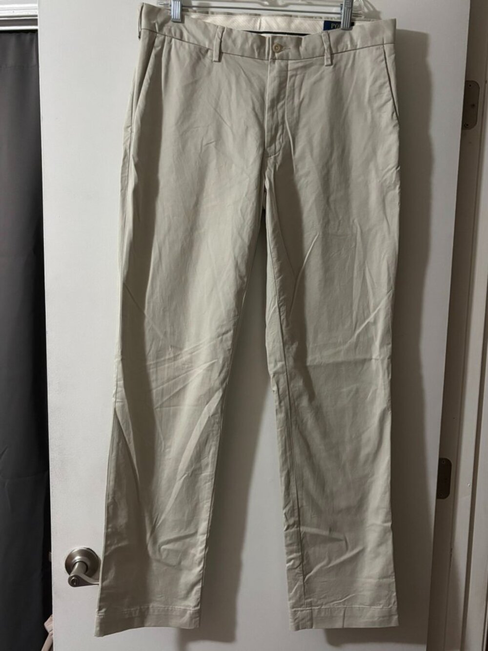 Polo Ralph Lauren Khaki Beige Stretch Classic Fit Chino Dress Pants 34/34